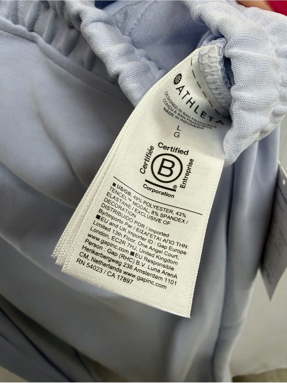 Athleta Seasoft Straight Pants Blue Soft Cozy Midrise Drawstring Large - Picture 9 of 9